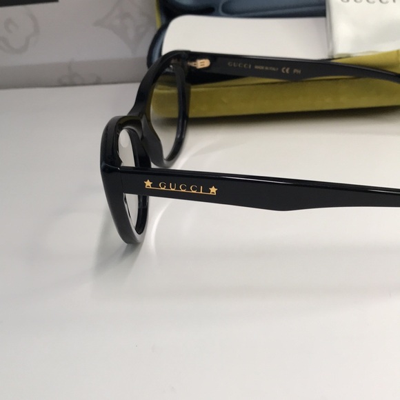 NEW Authentic Gucci GG1172O 001/004 Black & Gold Cat Eye Glasses - Picture 8 of 14